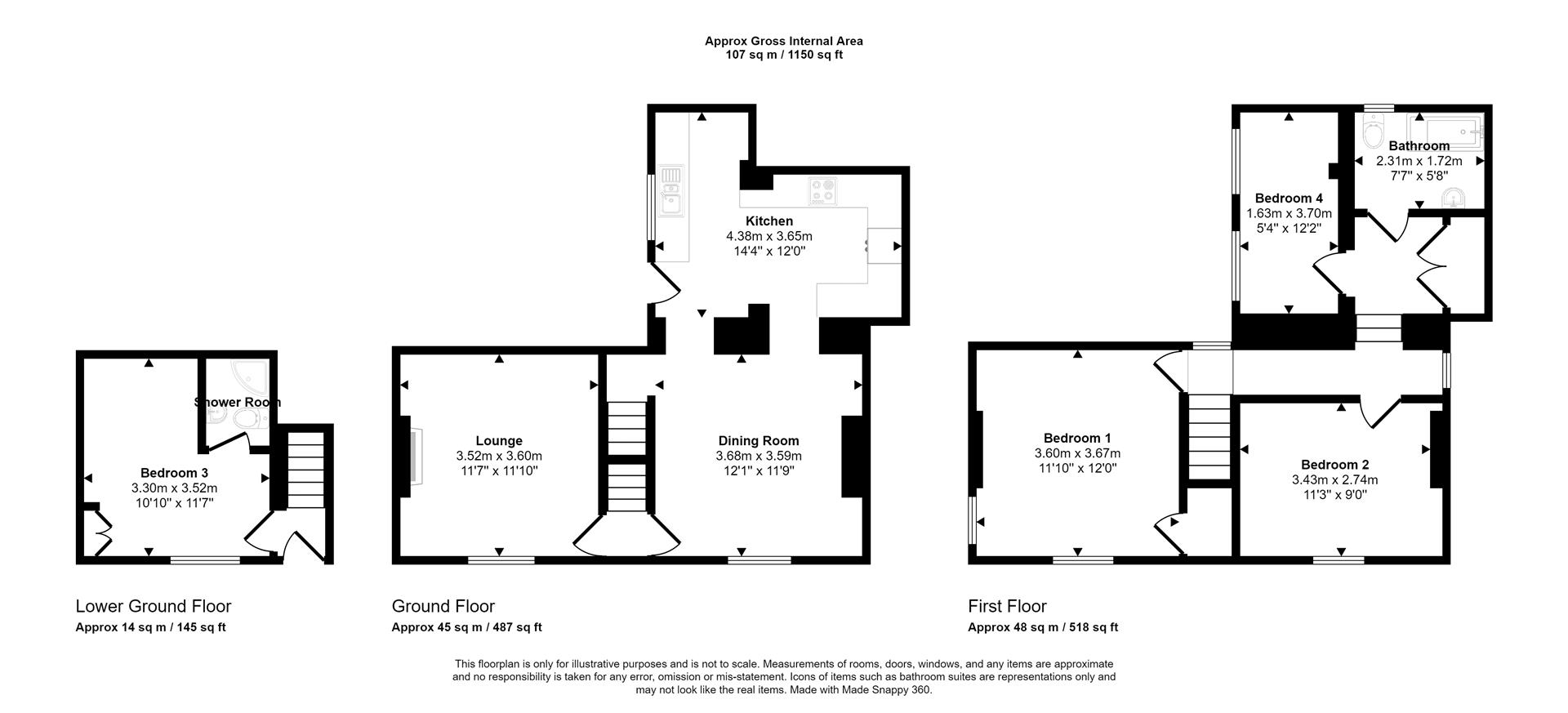 Floorplans For Cherry Bank Road, Sheffield