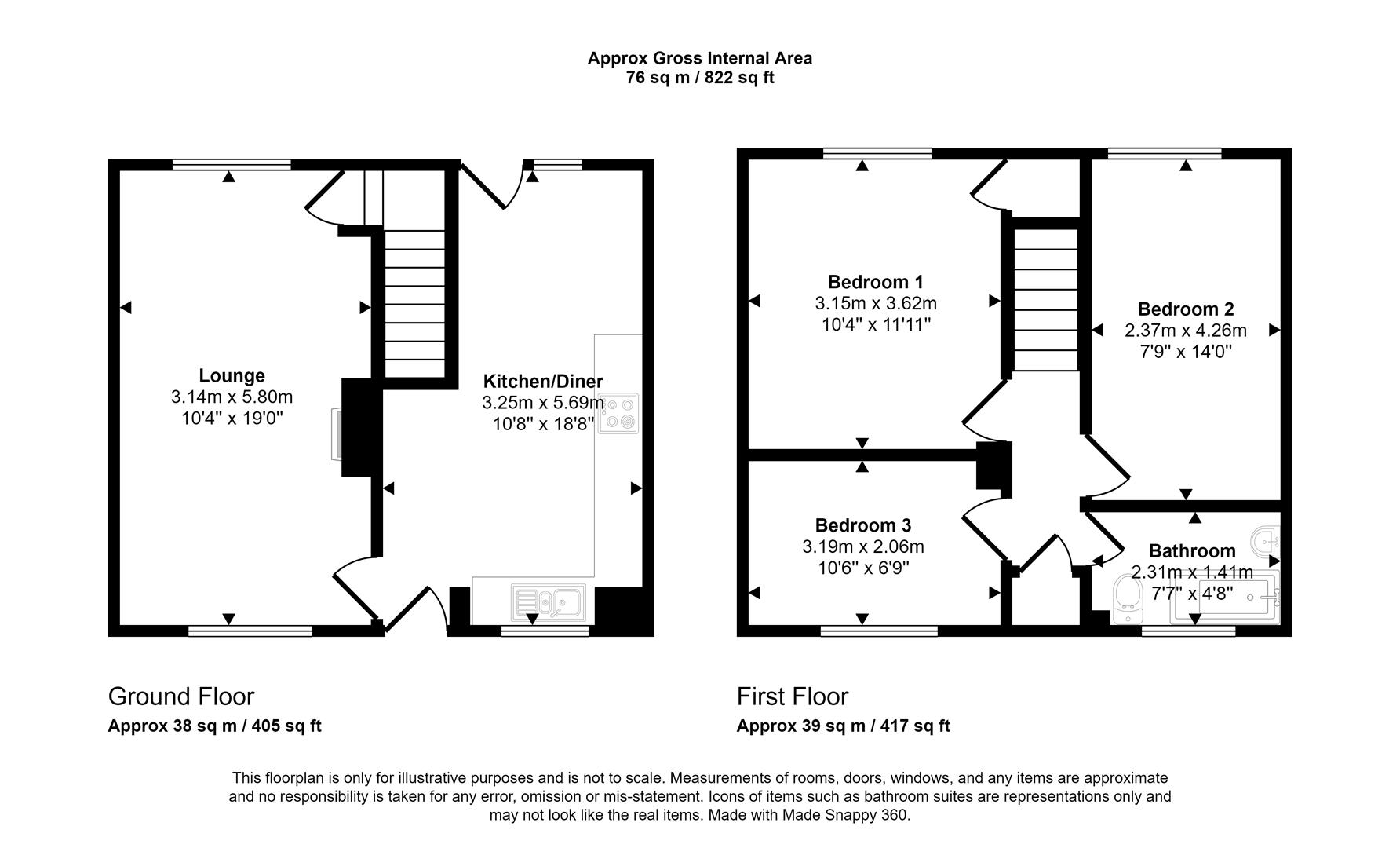 Floorplans For Gresley Road, Sheffield