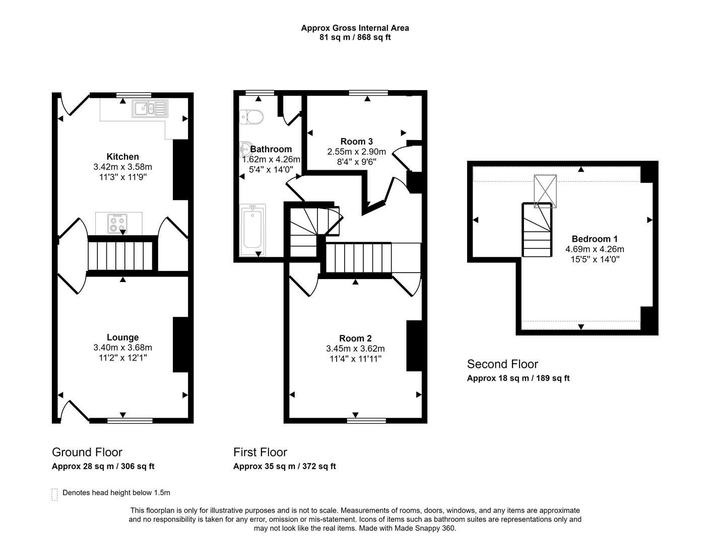 Floorplans For Molloy Street, Sheffield