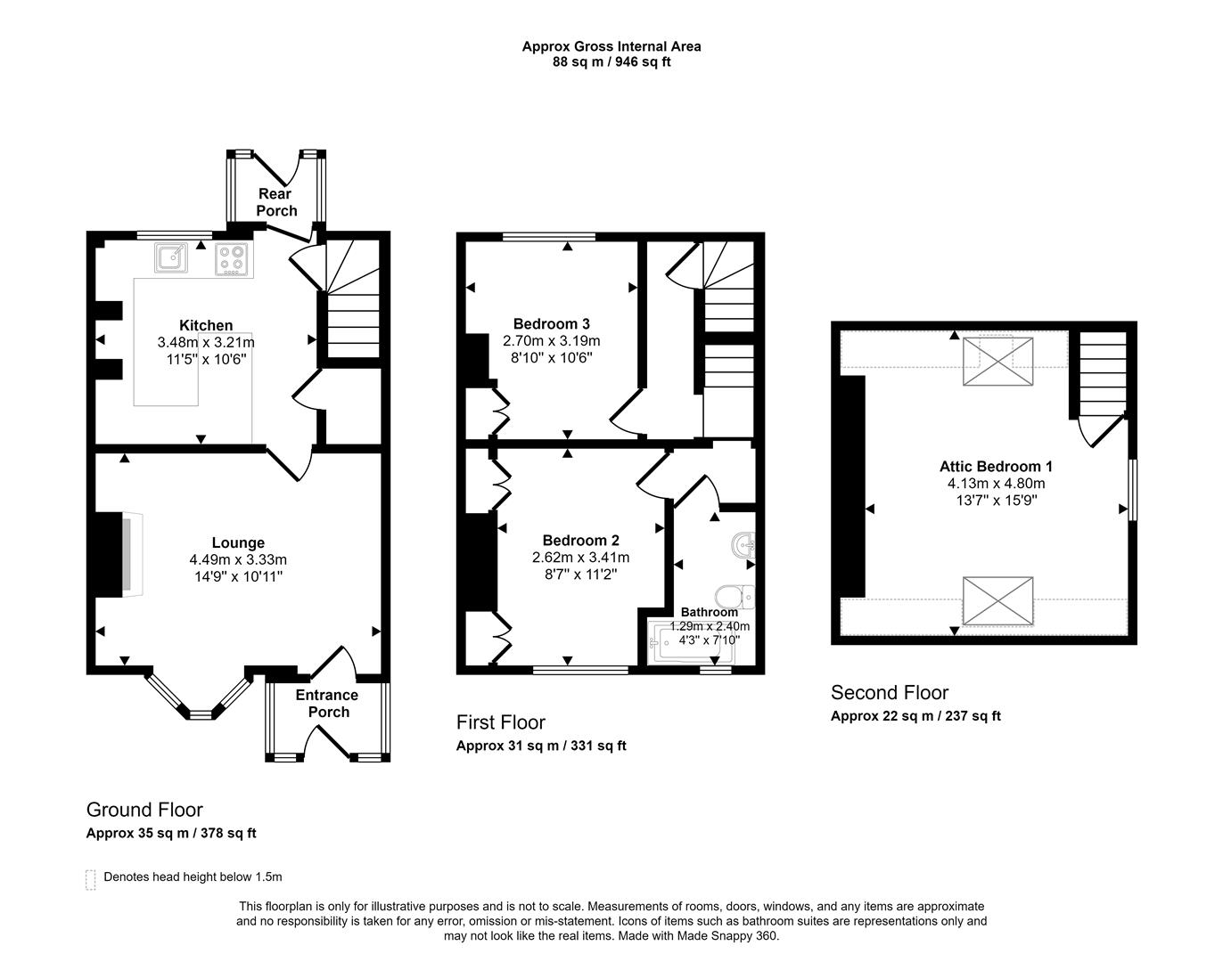 Floorplans For Brincliffe Hill, Sheffield