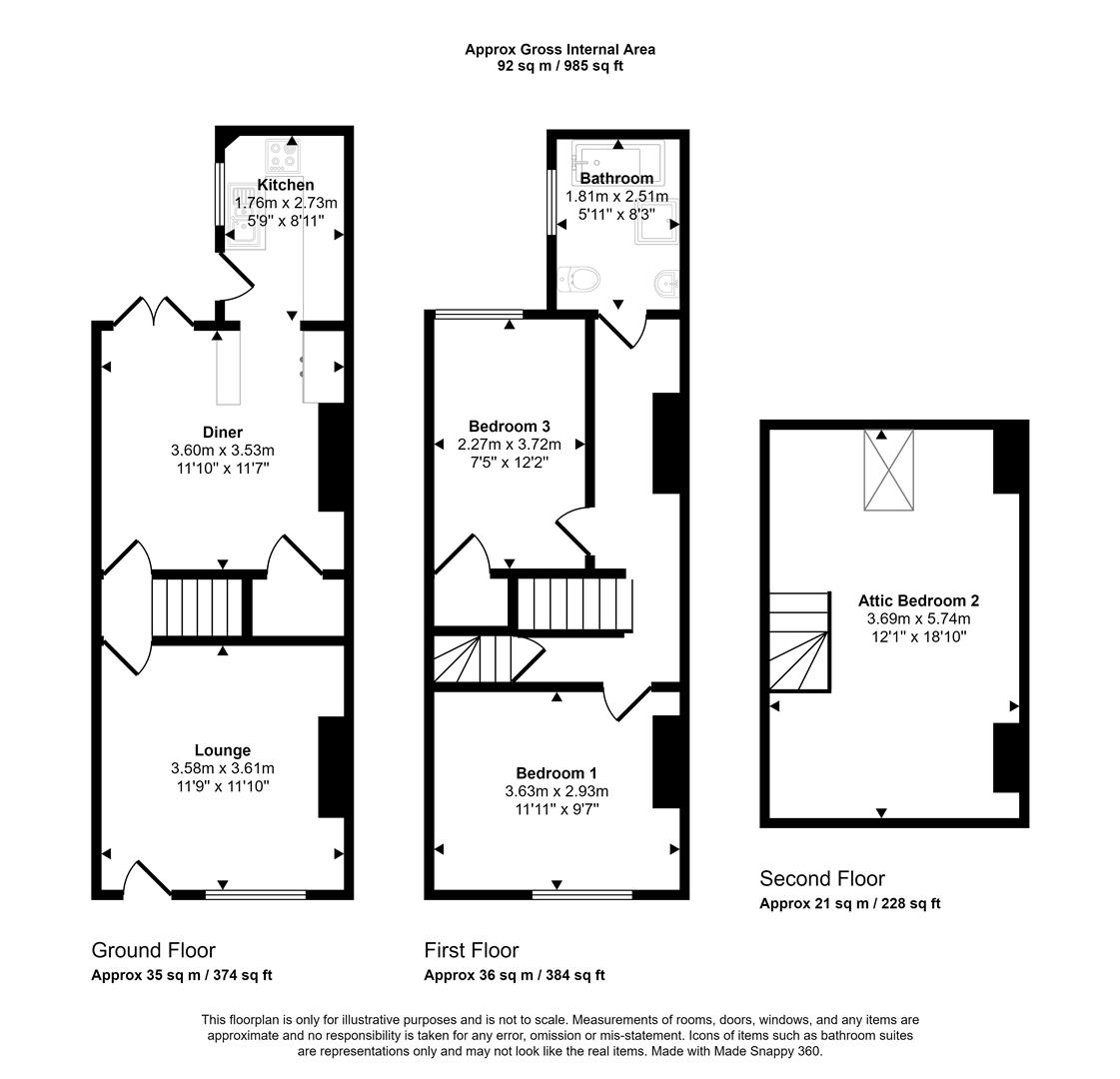 Floorplans For Woodseats Road, Sheffield