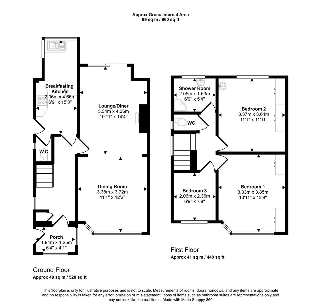 Floorplans For Arnold Avenue, Sheffield