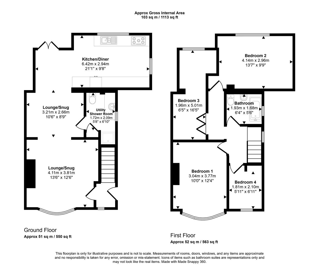 Floorplans For Thorpe House Avenue, Sheffield